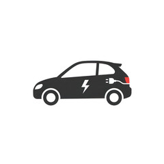 Fototapeta premium Electric car with lightning bolt symbol isolated on transparent background