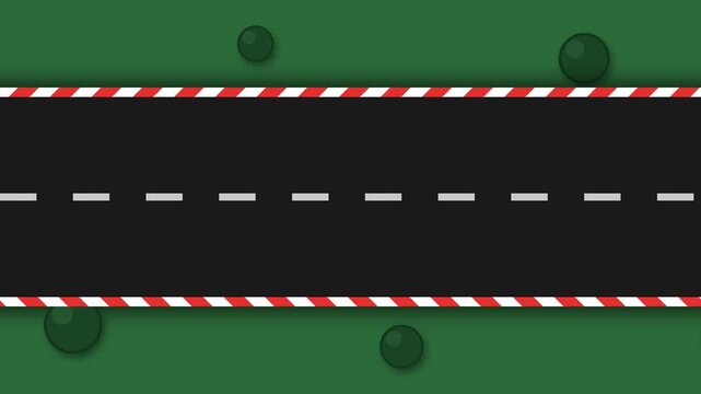 Top-down view of a stylized racing track from start to finish.