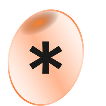 Orange oval button with bold black asterisk star symbol for phone dialer keypad and mobile UI