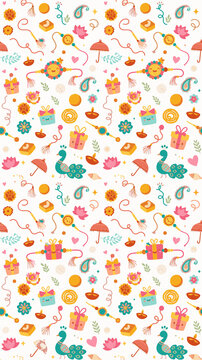 Seamless pattern featuring traditional Indian festival