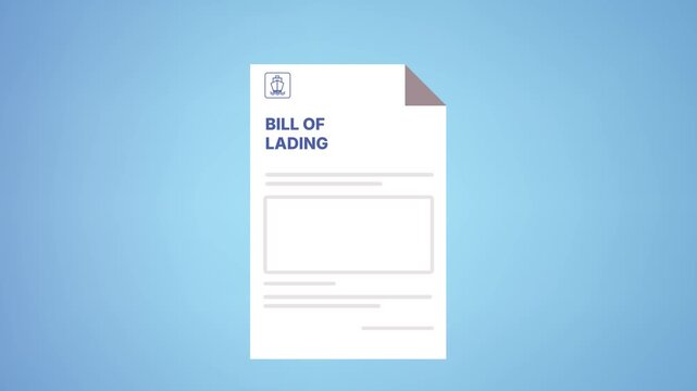 Bill of Lading Shipping Document	