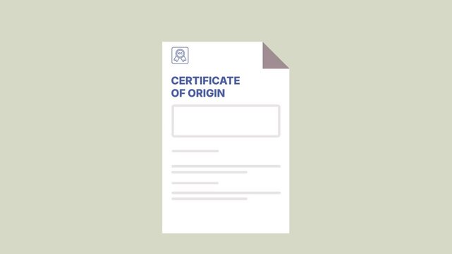 Certificate of Origin Trade Document	