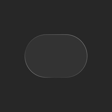 Dark grey neumorphic oval button or switch base, modern ui design