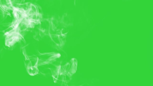 White cigarette smoke rising from bottom green screen overlay