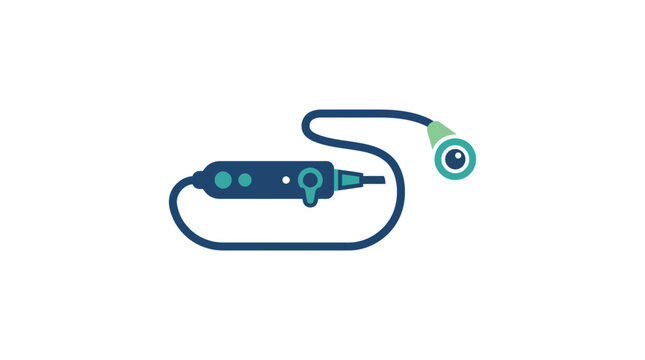 Medical Endoscope with Light Source and Camera, Isolated