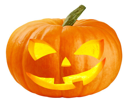 Halloween pumpkin isolated, full depth of field