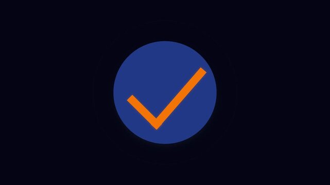 Glossy Red 3D Check Mark Icon on Black Background for Approval, Success, Business Choice, Acceptance, Web Design and Correct Decision Concept