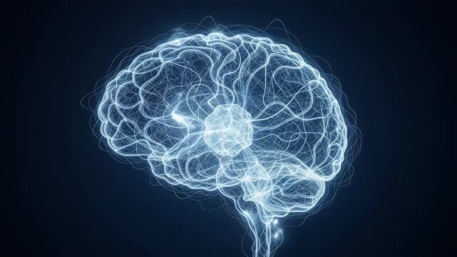 Digital representation of a glowing human brain