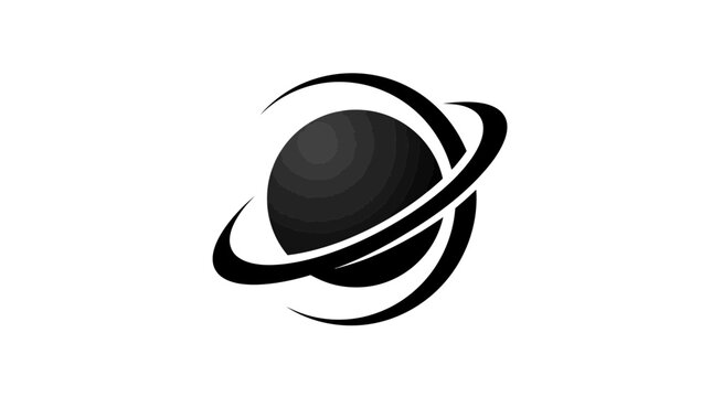 Minimalist black globe logo icon featuring smooth orbiting swooshes displayed on a clean white background