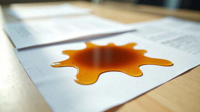 Coffee Spill on Documents Business Accident