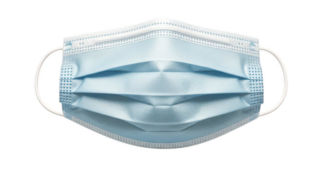 LightblueDisposableFaceMaskIsolatedWhiteBackground