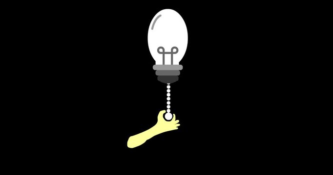 Animate A Light Bulb Night Room.