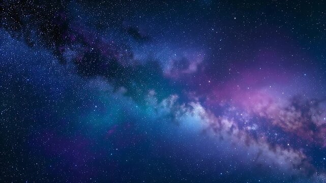 Stellar purple Milky Way galaxy shifting in deep space loop