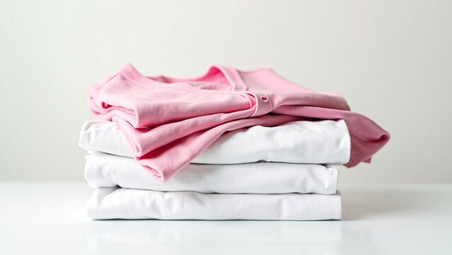 Pink Shirt Among White Laundry for Marketing Text