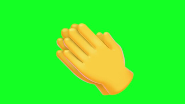 ​3D Animated Clapping Hands Emoji Icon Clapping on Green Screen Background for Applause