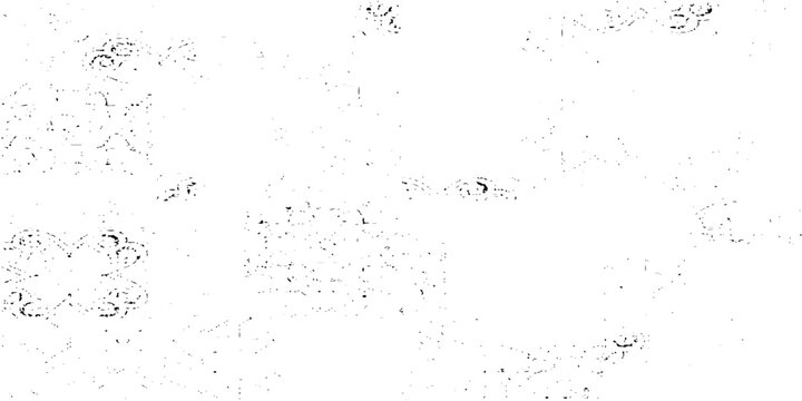 Monochrome texture composed of irregular graphic elements. Distressed uneven grunge background. Abstract vector illustration. 