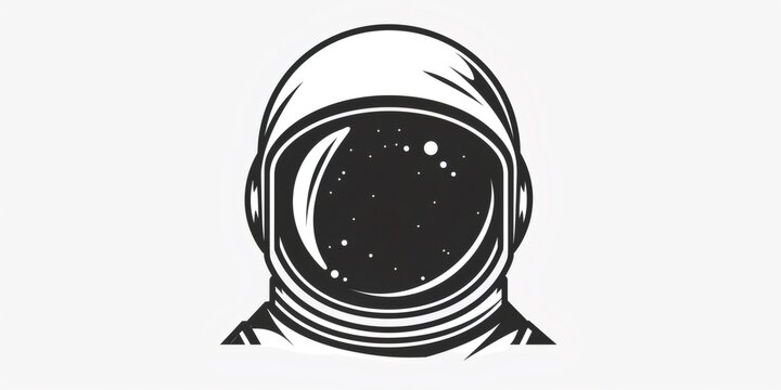 Astronaut helmet reflecting starry space universe exploration