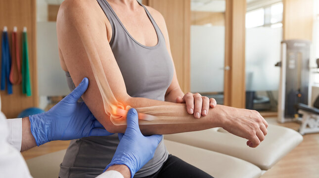 Tennis Elbow Pain and Lateral Epicondylitis With Anatomical Overlay During Orthopedic Examination