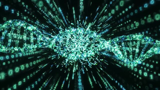 デジタルコードに姿を変えるDNAの二重らせん