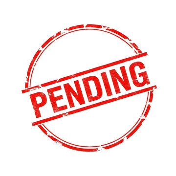Pending status red rubber stamp design