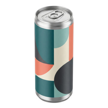 Aluminum beverage can abstract gradient isolated on a transparent background blue