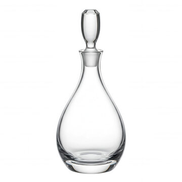 Clear glass decanter with stopper isolated on a transparent background crystal