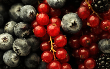 blueberries and raspberries. Fruits. Food. Diet. Vitamin. Berry © Erika