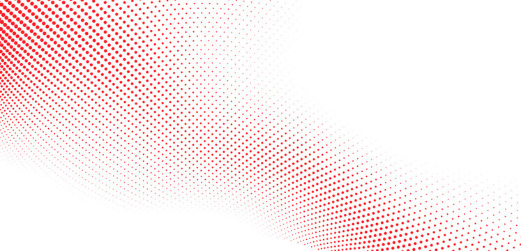 Minimal red halftone pattern with tiny scattered dots and subtle fading density across a white background