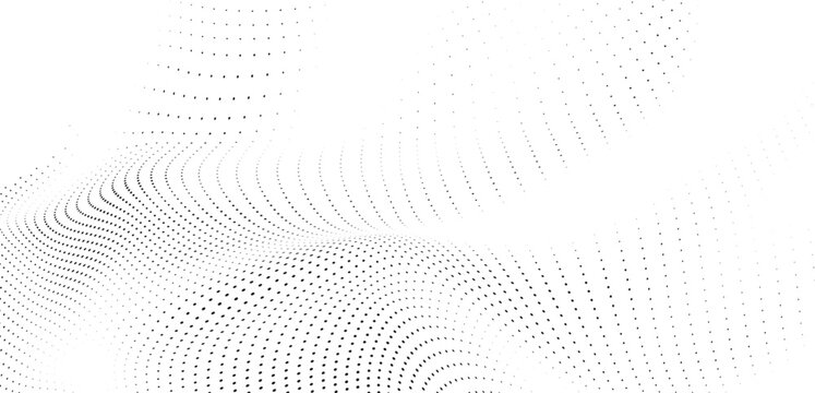 Black diagonal oval halftone pattern with gradually changing size and density on a white background