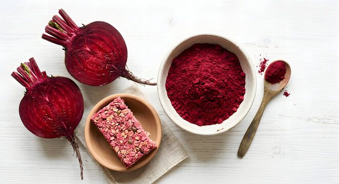 Nat&uuml;rliches rotes Farbpulver aus Roter Bete