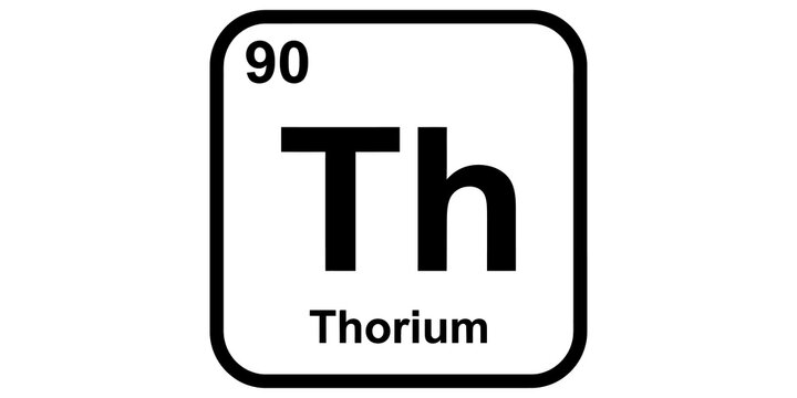 Thorium element periodic table chemical symbol for atomic number 90 scientific laboratory research and education.