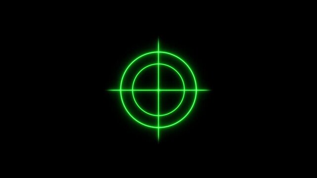 Neon green digital target reticle overlay for gaming and hud interface crosshair scope