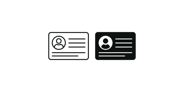 Identity card profile vector icons set for user account and personal verification.