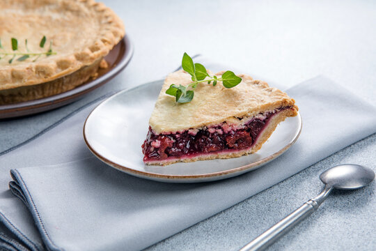 Homemade Organic Cherry Pie with berry. American pie