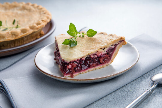 Homemade Organic Cherry Pie with berry. American pie