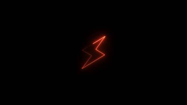 Abstract neon power icon animation sign power button icon animated on black background, Loading and power icon animation, neon animation in power icon 4k video
