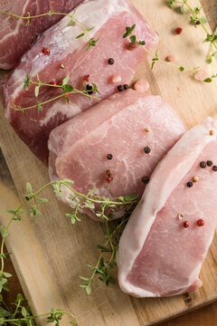 Raw fresh uncooked Pork Meat chop
