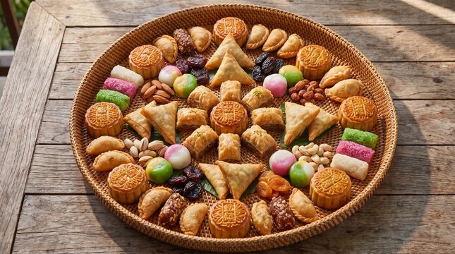 Assorted Asian and Middle Eastern Sweets Platter