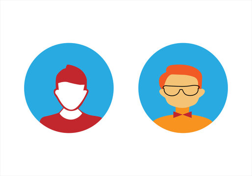 male user avatar icons -profile ,account and people illustration set