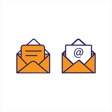 email message and mail envelop icons set - inbox communication ,newsletter ,contact vector pack