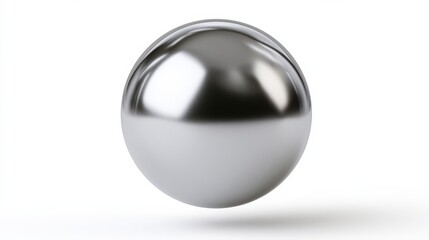Fototapeta premium Polished steel shot put ball isolated on white surface