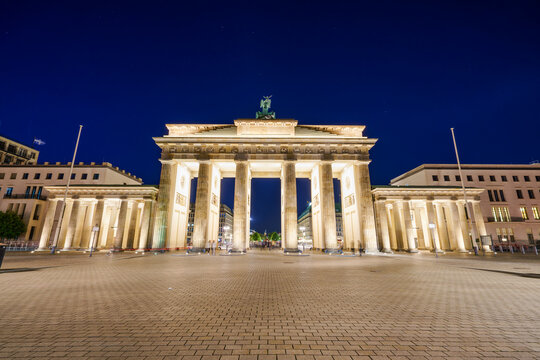 The Brandenburg Gate in Berlin at night