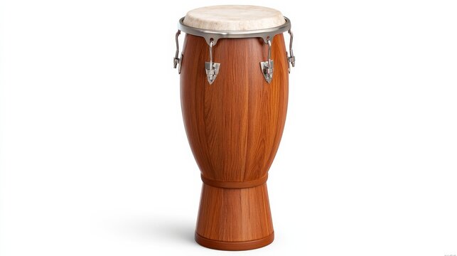 Cuban conga drum product render on pure white backdrop