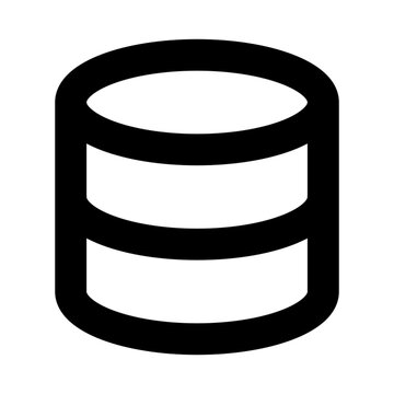 Black Database Icon With Transparent Background
