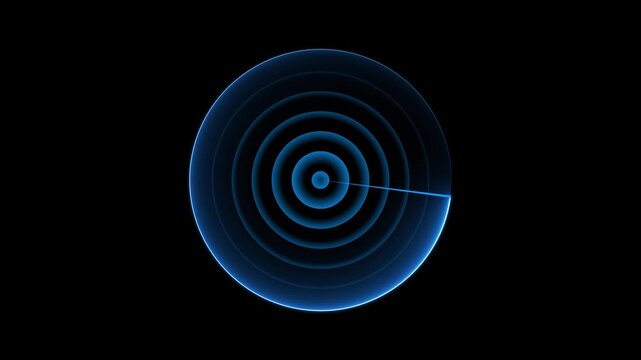 Glowing neon radar Scanning Navigation. abstract glow radar technology animation icon. Simple Radar Scanning with Black background 4k video animation.