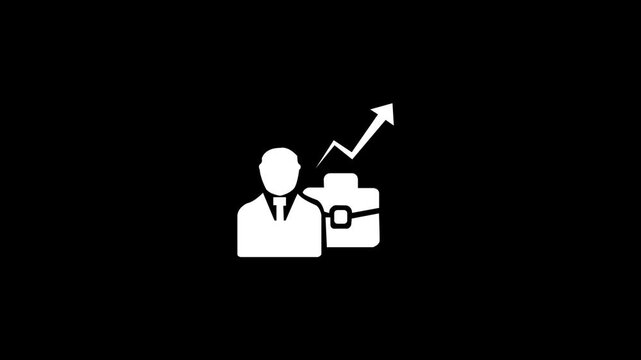 Way to success and growing. Businessman icon. Benefits for Employees. A professional business logo combining a briefcase.4k video