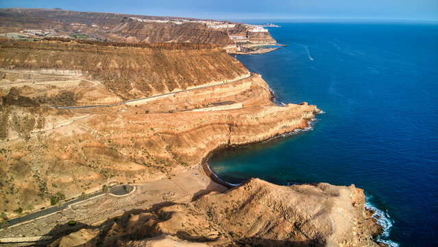 Foto a&eacute;rea con dron de la playa de Medio Almud en Gran Canaria.
