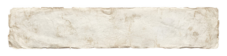 Torn parchment strip with textured fibers during soft daylight for vintage design elements © Sorifa