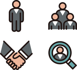Fototapeta premium Set of simple business icons and pictogram illustrations