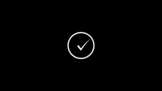 Animated reveal of a white checkmark icon.checkmark icon in a circle. Isolated on a white background.4k